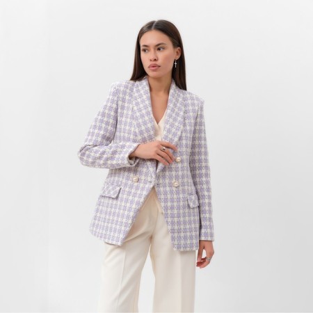 Jacket tweed double -breasted mist p. 50. lilac-6
