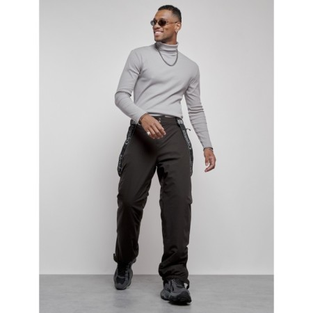 Semi-combinezone ski insulated male winter, size 52, dark gray color-10