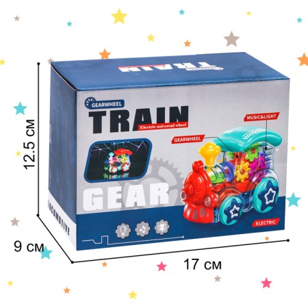 The steam locomotive "gears", light and sound, works from batteries-5