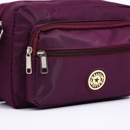 Cross-Bodi Bag with zipper, purple color-3