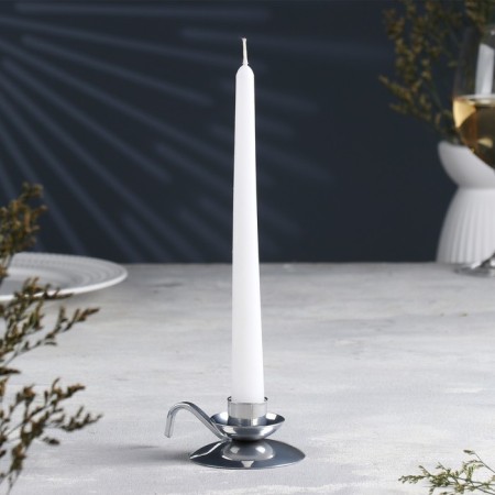 Retro candlestick Metal for one candle, 10x4 cm, chrome
