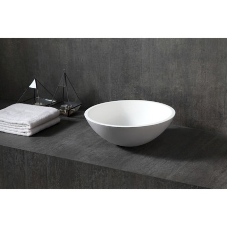 ABBER STEIN AS2608 shell, 400x400x150 mm, artificial stone, white-3