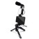 Ay-49 blogger set for phone with a lamp, microphone, Bluetooth button, black
