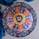The pancake of Rishtan ceramics "Flowers", 37 cm, blue