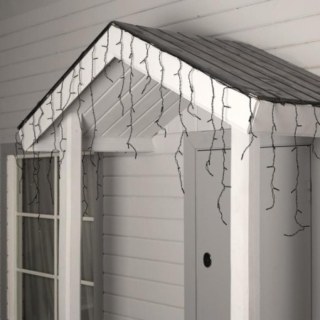 Garland "fringe" 4 × 0.6 m, IP44, dark thread, 180 LED, white glow, 8 modes, 220 V-1
