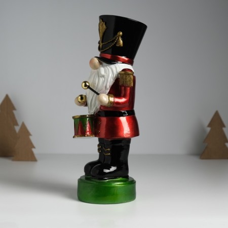 Souvenir Polystone "Nutcracker-Gusar in a red uniform, with a drum" 11x9.5x26.5 cm-2