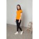 Female shirt, size 48, orange/black color