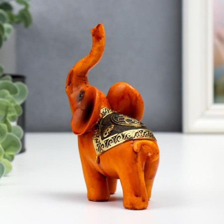 Souvenir Polystone "Elephant under a tree with patterns on a blanket" 13x5x11 cm-3
