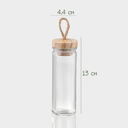 Glass jar for spices with bamboo lid Bellatenero "Eco", 120 ml, 4.4 × 13 cm-1