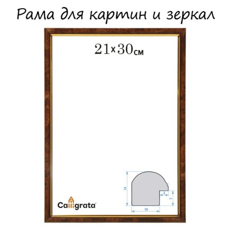 Frame for paintings (mirrors) 21 x 30 x 1.2 cm, plastic, calligrata pkm, dark nut