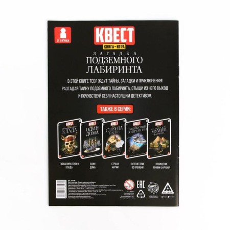 Book-quest "Riddle of the underground maze" version 2, 8+-4