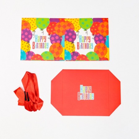 Self -assembly box "Happy Birthday" red 10x10x10 cm-4