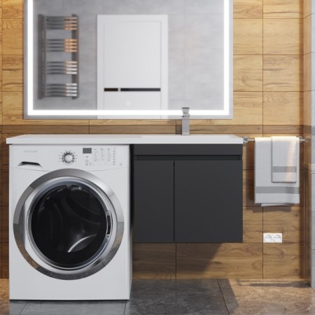 Tumbling for the washing machine Uperwood Magenta, 60 cm, suspended, black, with doors-1