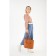 Zipper bag, external pocket, terracotta color