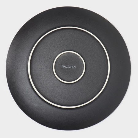 A set of plates of lunch porcelain Magistro Lofty, 6 objects: D = 26.7 cm, black color-4