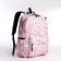 School backpack from textiles on lightning, 3 pockets, pencil case, pink color