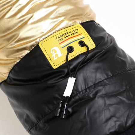 Dog jacket "Cosmonaut", size 10, black-gold (DS 25, Osh 30, OG 38 cm)-7