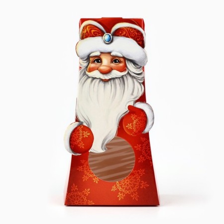 Folding box with the window "Grandfather Frost", 6 x 12 x 3.5 cm, New Year-2