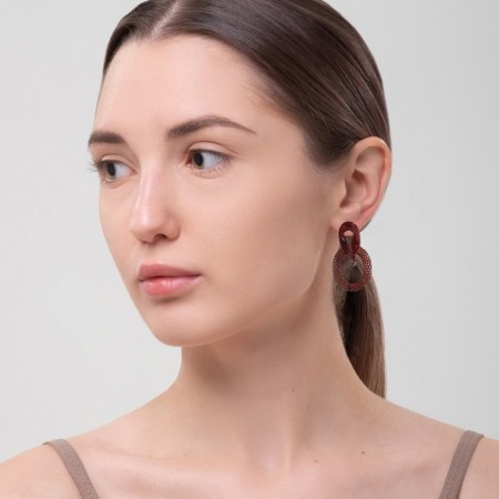 Earrings Assorted "Infinity" interweaving, red color-2