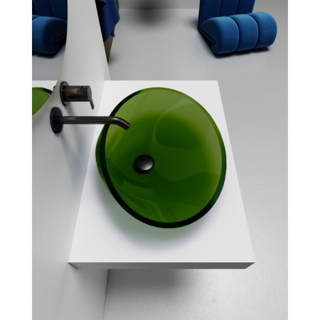 ABBER KRISTALL AT2812EMEMERALD sink, overhead, 535x425x150 mm, green-1