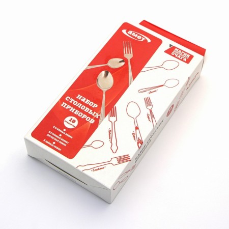 A set of cutlery "Novyna-1", 18 items, thickness 1 mm, cardboard box, silver color-5