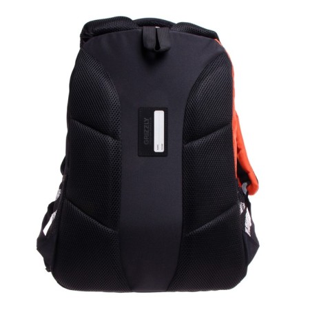 Youth backpack 45 x 32 x 23 cm, ergonomic back, laptop compartment, Grizzly, black/orange RU-330-1_3-5