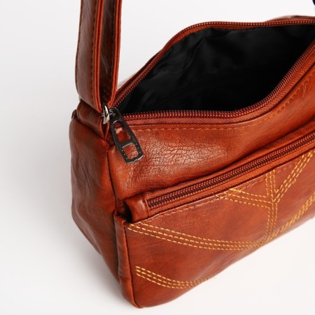 Cross-Bodi Bag on a zipper, brown color-4