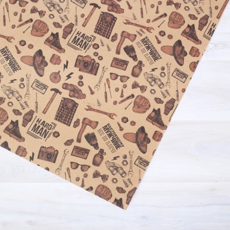 Package Kraft Paper "Real Man", 50 x 70 cm-3
