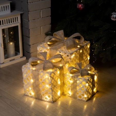 LED figure "Openwork Gifts" 15, 20, 25 cm, textiles, metal, batteries AAX2 (not in the kit), glow warm white-2