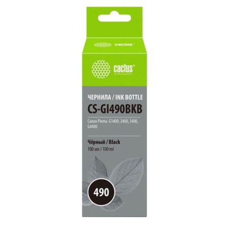 Cactus CS-GI490BKB ink for Canon Pixma G1400/G2400/G3400, 100ml, black