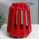 Ceramics candlestick for 1 candle "Lantern with cuts" dark red 19x14x14 cm