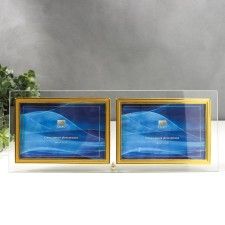 Фоторамка двойная стекло "GT 234/-G" 10х15 см, горизонталь, золотой