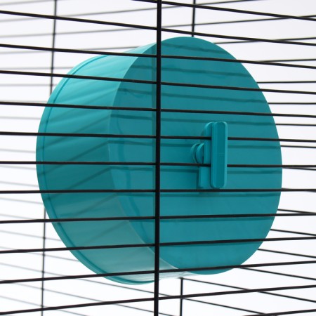 Wheel for rodents half -closed plastic, without a stand, 14 cm, turquoise-1
