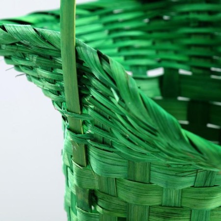 Wicker basket, bamboo, green, (hat), big-1