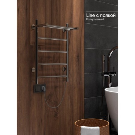 Electric towel Indigo Line, 600x500 mm, hidden installation, chrome-3