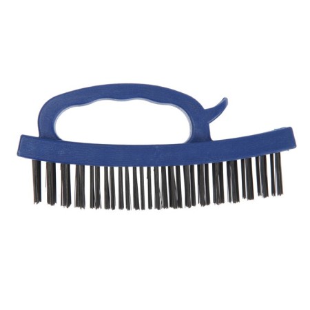 Metal manual tundra brush, hardened wire, plastic with a handle, 4-row-4
