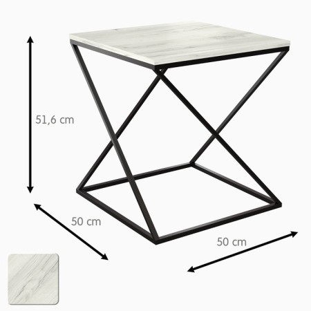 Table DQ TEASER NUT, 500*500*532, white oak, m/k black chipboard-1