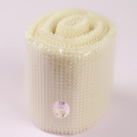 Ribbon with imitation of pearls, 12 cm, 9 ± 1 m, pearl color-3