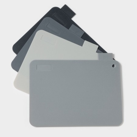Boards cutting shares, set 4 pcs, on a stand, plastic, 33 × 8 × 24 cm, gray-11