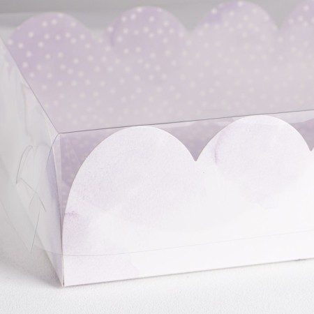 Cookie box, confectionery packaging with PVC lid, just for you, 20 x 30 x 8 cm-3