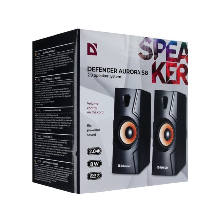 Computer speakers 2.0 Defender Aurora S8, 2x4 W, USB, Black-5