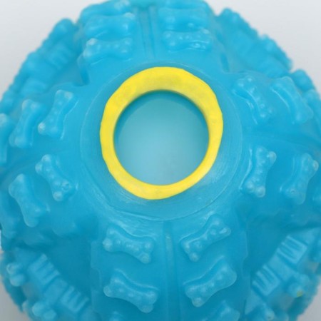 Croaking ball for dogs, hard, 7.5 cm, blue-2