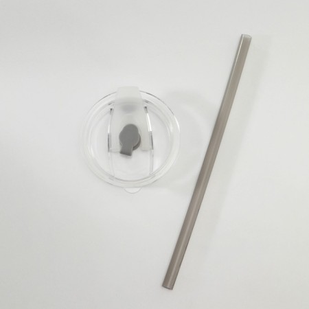 Glass glass with a lid and tube "Frutis", 410 ml, color mix-4