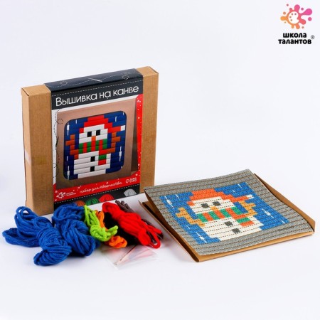 Set for creativity "Embroidery on the canvas. Snowman"