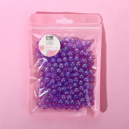 Beads are sewing, with holography, d = 8 mm, 50 g, lilac color-3