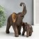 Souvenir Polystone "Elephant African Brown with Elephant" Golden ears 17.5x17.5x8 cm