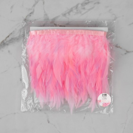 Braid with feathers of a rooster, 10-15 cm, 5 ± 0.5 m, pink color-5