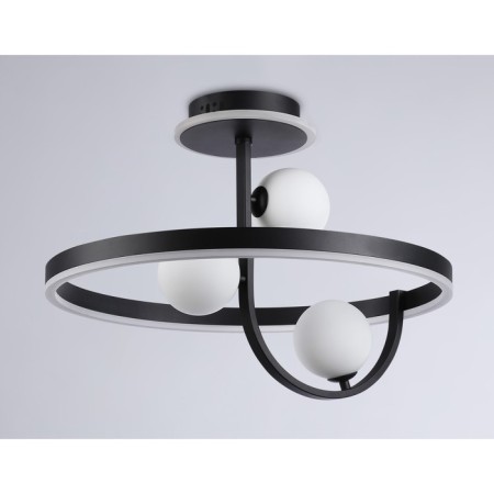 LED ceiling LED with a change of lamp and control panel Ambrella Light, Linetech, FL66263, G9, 56 W, 4200LUM, 3000-6400K, Black Black, White matte-4