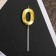 Candle for the cake, number "0", gold.