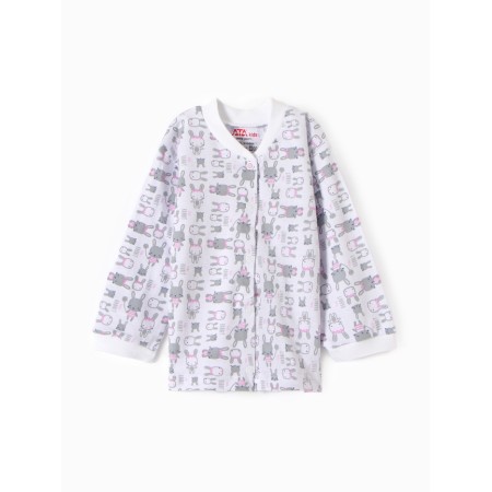 Fufaika (blouse) children's "bunnies", white/pink color, height 62